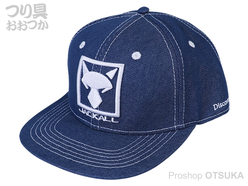 ジャッカル キャップ スクエアロゴフラットキャップ ライトデニム その他ウェア ジャッカル ウエア 正確在庫のつり具おおつか