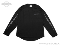 エレクトリック ラグランTシャツ - アンダーボルトドライラグランL/S Tシャツ #ブラック/リフレクター XLサイズ