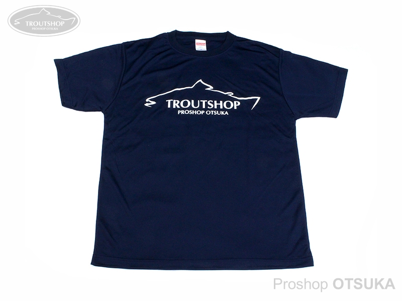 オオツカオリジナル トラウトショップ ドライシルキータッチtシャツ Mサイズ 身丈68cm 身幅51cm 肩幅45cm ネイビー プロショップオオツカ