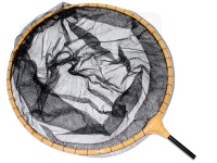 かちどき 凱　天然風カーボン玉枠 - 3ｍｍ網付尺3.5木調 ブラック #枠40.5cm網目3mm